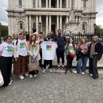SRUK staff standing together outside St Pauls Cathedral